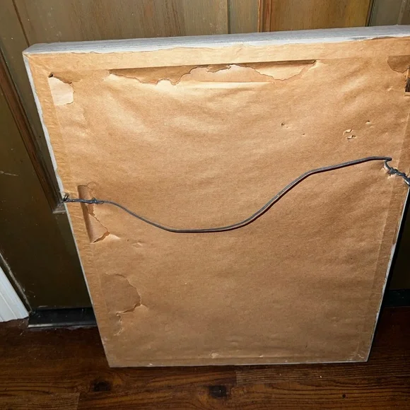 Vintage Rustic Country Mill Print Gray/ Blue Frame W/ Hanger - Picture 9 of 11